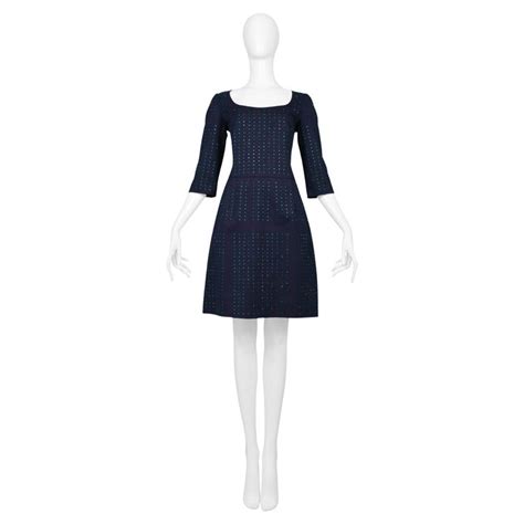 miu miu navy mini dress|Miu Miu garment.